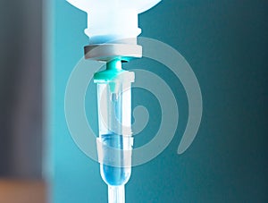 saline IV drip for patient and Infusion pump in hospital