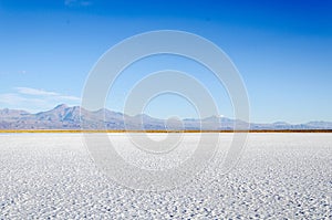 Saline lagoon with mountain San Pedro de Atacama