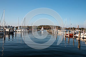 Saling boats in the harbour in Germany photo