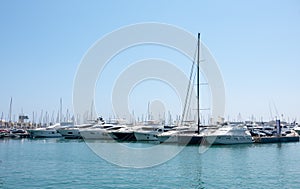Saling boats on the port of Alicante photo