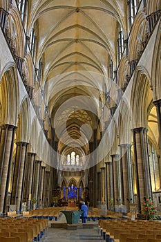 Salisbury cathedral nave and ceiling