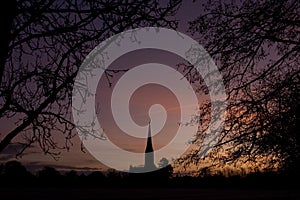 Salisbury cathedral silhouette
