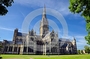 Salisbury Cathedral, In Spring Season, Salisbury, England