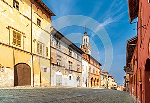 Salita al Castello street in Saluzzo, Italy