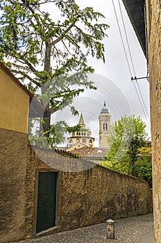 Salita della Scaletta, popular ladder in Bergamo, Italy