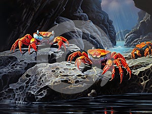 Sally lightfoot crabs Galapagos