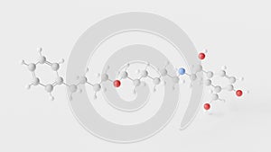 salmeterol molecule 3d, molecular structure, ball and stick model, structural chemical formula selective beta-2-adrenergic photo