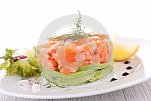 Salmon and avocado, appetizer