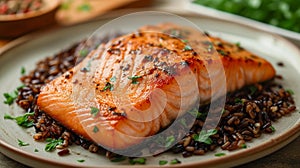 Salmon and Black Rice Power-Packed Food Dish