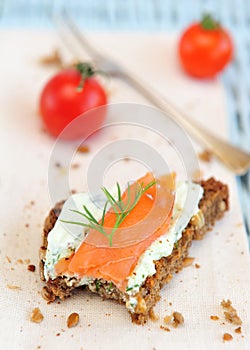 Salmon bruschetta