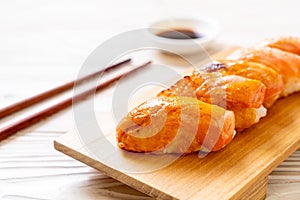 salmon burned sushi