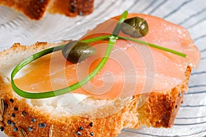 Salmon canape