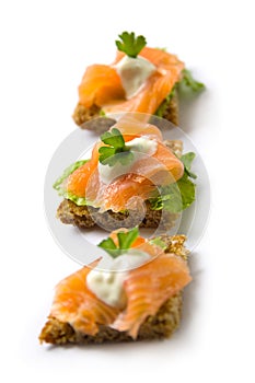 Salmon canape