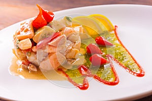 Salmon Ceviche with lemon