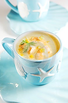 Salmon and corn chowder