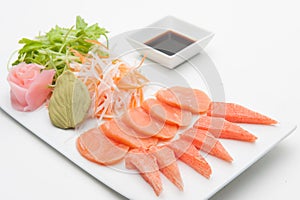 Salmon and crab stick Sashimi