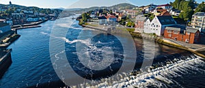 Salmon Defying Rivers Flow In Stavanger, Norway A Vital Presence Globally