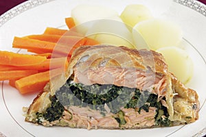 Salmon en croute meal