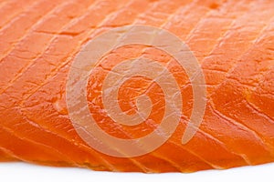 Salmon fillet on white background. Fresh smoked salmon on white background