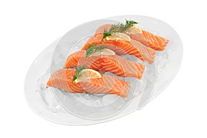 Salmon fillets; Clipping Path