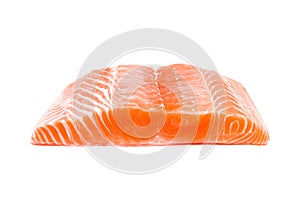 Salmon fish fresh meat slice on white background