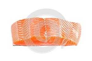 Salmon fish fresh meat slice on white background