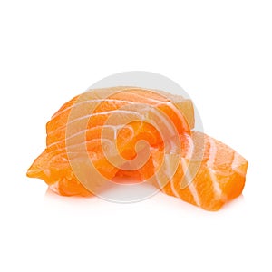 salmon fish fresh meat slice on white background