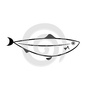 Salmon fish outline icon