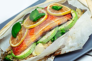 Salmon fish with vegetables