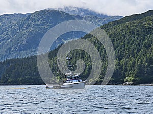 Salmon fishing boat in Southeast Alaska