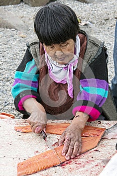 Salmon fishing season in Chukotka