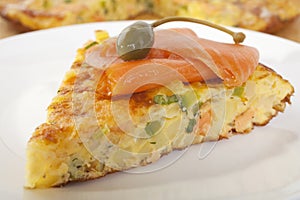 Salmon Frittata with Caperberry
