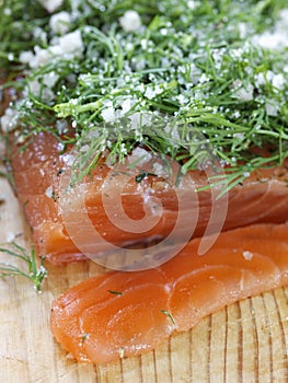 Salmon gravlax