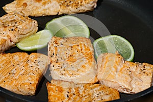 Salmon with lemon and pepper