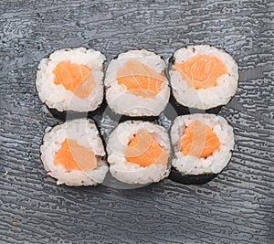 salmon maki sushi- japanese food style