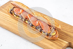 Salmon mushroom sandwich