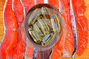 Salmon oil capsules