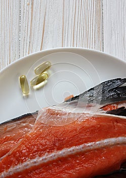 Salmon and omega3 on a plate