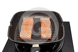 Salmon on a pan