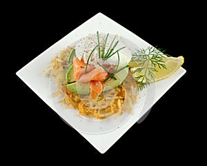 Salmon And Poached Egg Stack