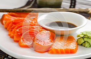 Salmon red fish sashimi