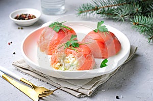 Salmon and Rice Salad Appetizer, Tasty Festive Snack