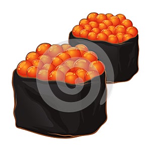 Salmon Roe Sushi Illustration