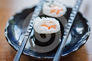 Salmon roll tekka maki sushi