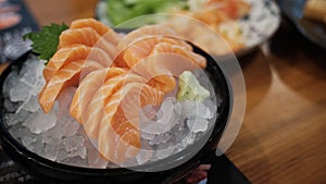 Salmon sashimi