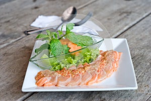 Salmon sashimi