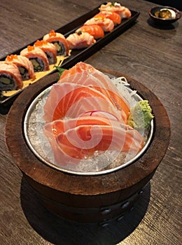 Salmon sashimi