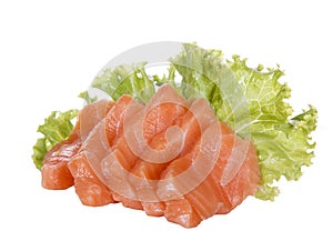 Salmon sashimi isolated