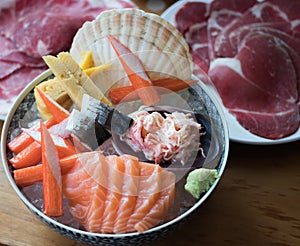 Salmon Sashimi Japanese Food Set