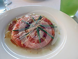Salmon sashimi starter